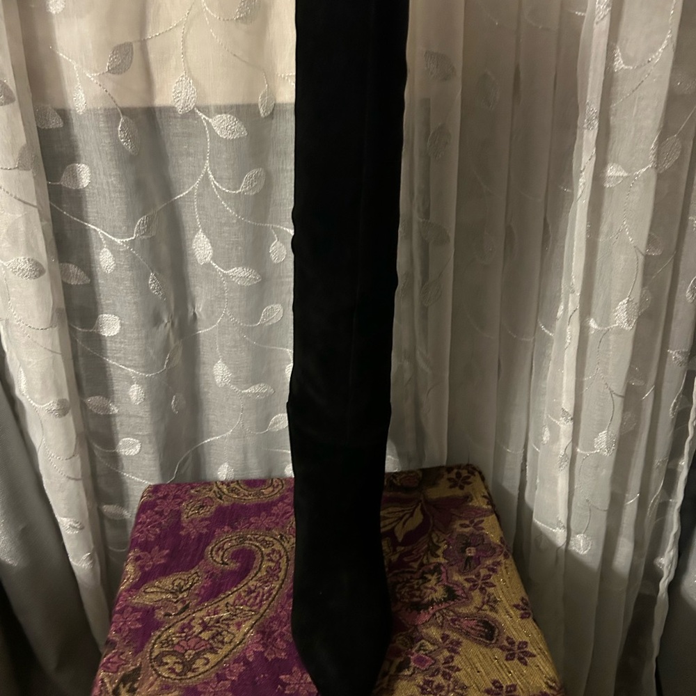 Chic Black Suede Tall Boots
